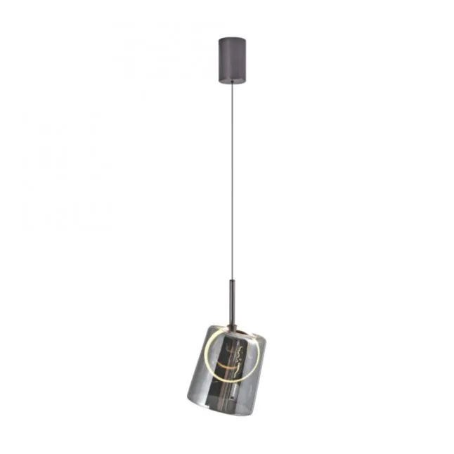 LED Pendelleuchte 1 flammig Metallfarbe Kaffee-Rauchfarben Lift