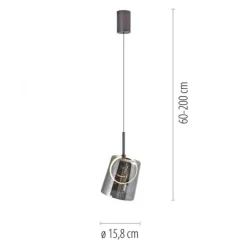 LED Pendelleuchte 1 flammig Metallfarbe Kaffee-Rauchfarben Lift