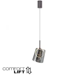 LED Pendelleuchte 1 flammig Metallfarbe Kaffee-Rauchfarben Lift