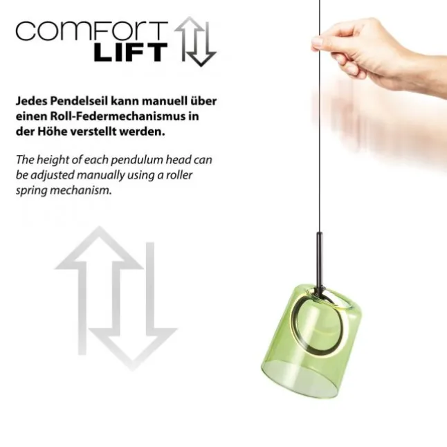 LED Pendelleuchte 1 flammig Metallfarbe Kaffee-grün höhenverstellbar