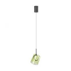 LED Pendelleuchte 1 flammig Metallfarbe Kaffee-grün höhenverstellbar