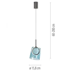 LED Pendelleuchte 1 flammig Metallfarbe Kaffee-blau höhenverstellbar