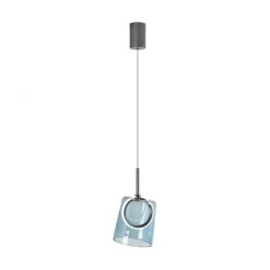 LED Pendelleuchte 1 flammig Metallfarbe Kaffee-blau höhenverstellbar