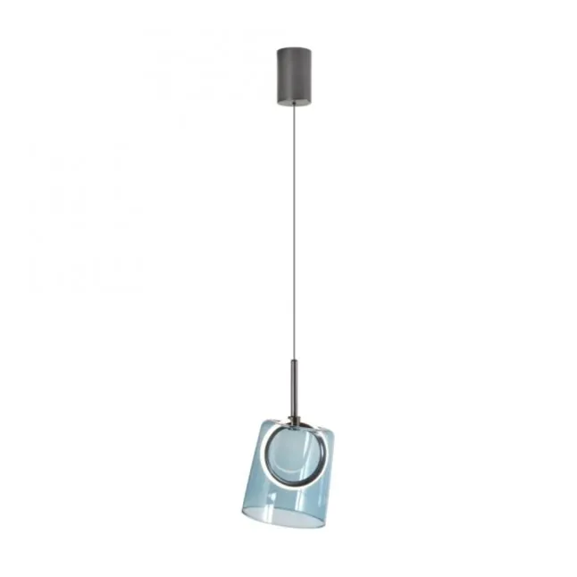 LED Pendelleuchte 1 flammig Metallfarbe Kaffee-blau höhenverstellbar