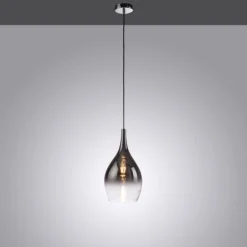 LED Pendelleuchte 1 flammig schwarz verchromt Farbverlauf Esstischlampe