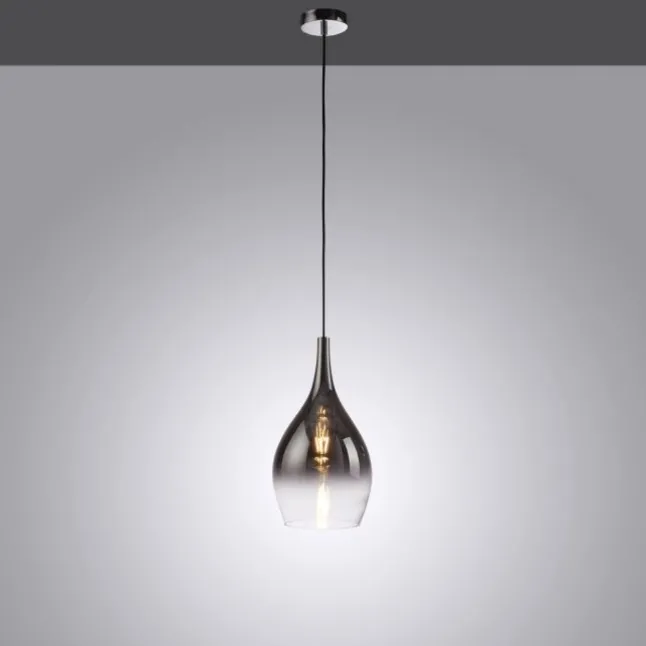 LED Pendelleuchte 1 flammig schwarz verchromt Farbverlauf Esstischlampe