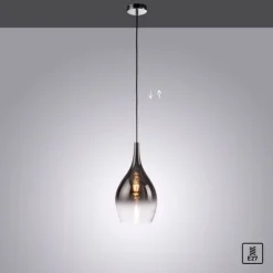 LED Pendelleuchte 1 flammig schwarz verchromt Farbverlauf Esstischlampe