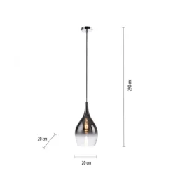 LED Pendelleuchte 1 flammig schwarz verchromt Farbverlauf Esstischlampe