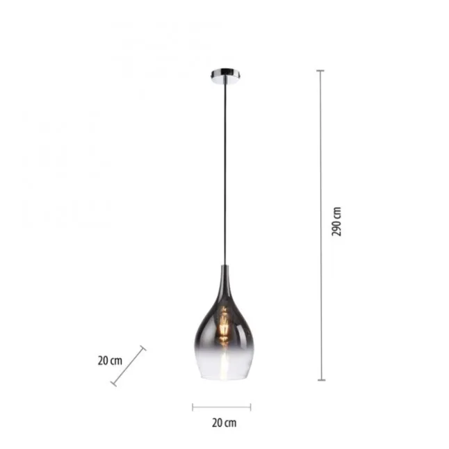 LED Pendelleuchte 1 flammig schwarz verchromt Farbverlauf Esstischlampe
