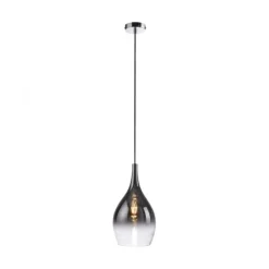 LED Pendelleuchte 1 flammig schwarz verchromt Farbverlauf Esstischlampe