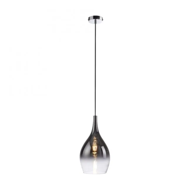 LED Pendelleuchte 1 flammig schwarz verchromt Farbverlauf Esstischlampe