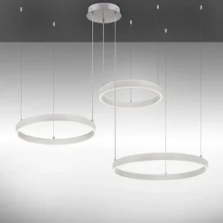LED Pendelleuchte 3 flammig silber Up- Downlight dimmbar Fernbedienung