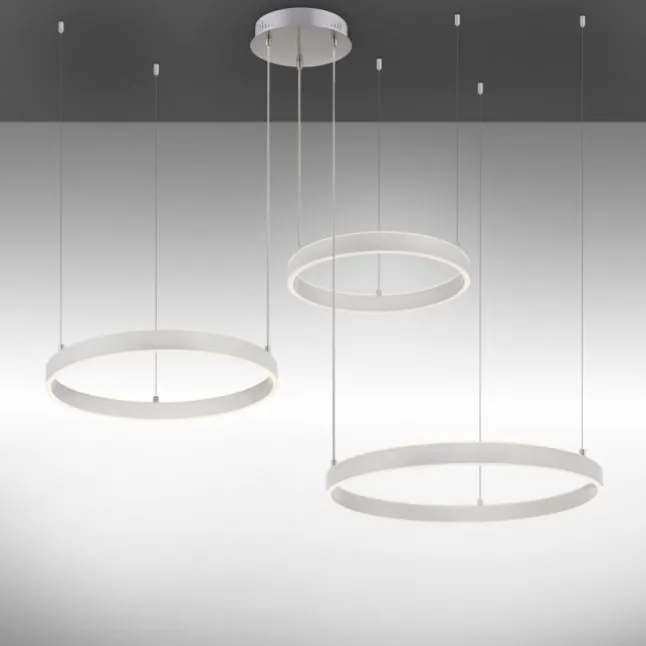 LED Pendelleuchte 3 flammig silber Up- Downlight dimmbar Fernbedienung