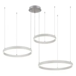 LED Pendelleuchte 3 flammig silber Up- Downlight dimmbar Fernbedienung