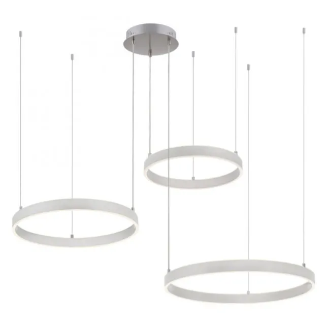 LED Pendelleuchte 3 flammig silber Up- Downlight dimmbar Fernbedienung