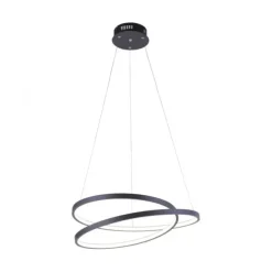 LED-Pendelleuchte, gedrehtes Design, dimmbar, schwarz, Simply Dim