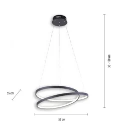 LED-Pendelleuchte, gedrehtes Design, dimmbar, schwarz, Simply Dim