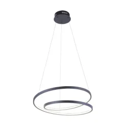 LED-Pendelleuchte, gedrehtes Design, dimmbar, schwarz, Simply Dim