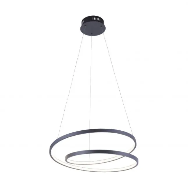 LED-Pendelleuchte, gedrehtes Design, dimmbar, schwarz, Simply Dim