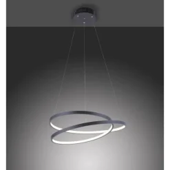 LED-Pendelleuchte, gedrehtes Design, dimmbar, schwarz, Simply Dim