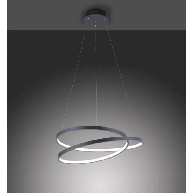 LED-Pendelleuchte, gedrehtes Design, dimmbar, schwarz, Simply Dim