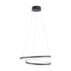 LED-Pendelleuchte, gedrehtes Design, dimmbar, schwarz, Simply Dim