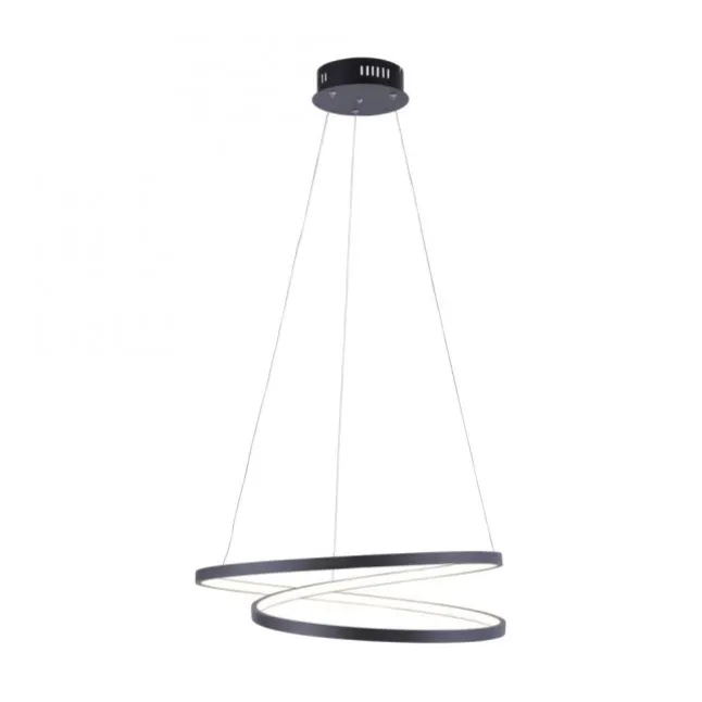 LED-Pendelleuchte, gedrehtes Design, dimmbar, schwarz, Simply Dim