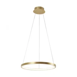 LED-Pendelleuchte, goldfarben, Leuchtring, warmweiße Lichtfarbe, modern