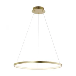 LED-Pendelleuchte, gold farben, Ring Leuchtring Ø60cm, warmweiß