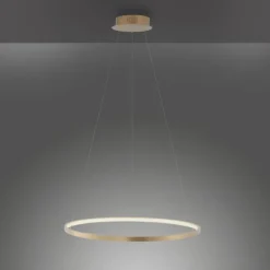 LED-Pendelleuchte, gold farben, Ring Leuchtring Ø60cm, warmweiß