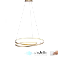 LED-Pendelleuchte, gold, warmweiße Lichtfarbe, inkl. Dimmfunktion, modern