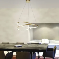 LED-Pendelleuchte, gold, warmweiße Lichtfarbe, inkl. Dimmfunktion, modern