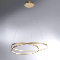 LED-Pendelleuchte, gold, warmweiße Lichtfarbe, inkl. Dimmfunktion, modern