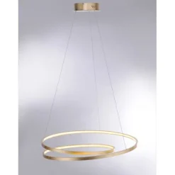 LED-Pendelleuchte, gold, warmweiße Lichtfarbe, inkl. Dimmfunktion, modern