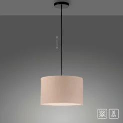 LED Pendelleuchte GREEN beige Cord Lampenschirm Esszimmer Küche