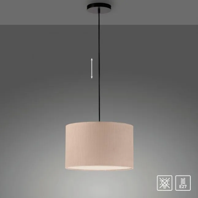 LED Pendelleuchte GREEN beige Cord Lampenschirm Esszimmer Küche