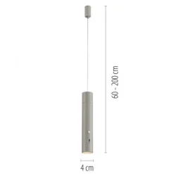 LED Pendelleuchte greige höhenverstellbar magnetischer Kopf Akku