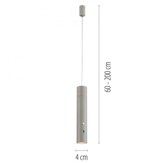 LED Pendelleuchte greige höhenverstellbar magnetischer Kopf Akku
