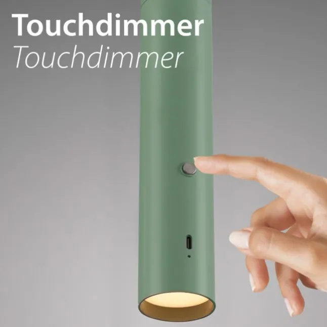 LED Pendelleuchte grün höhenverstellbar magnetischer Kopf Akku
