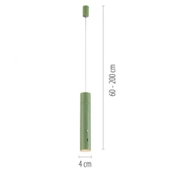 LED Pendelleuchte grün höhenverstellbar magnetischer Kopf Akku