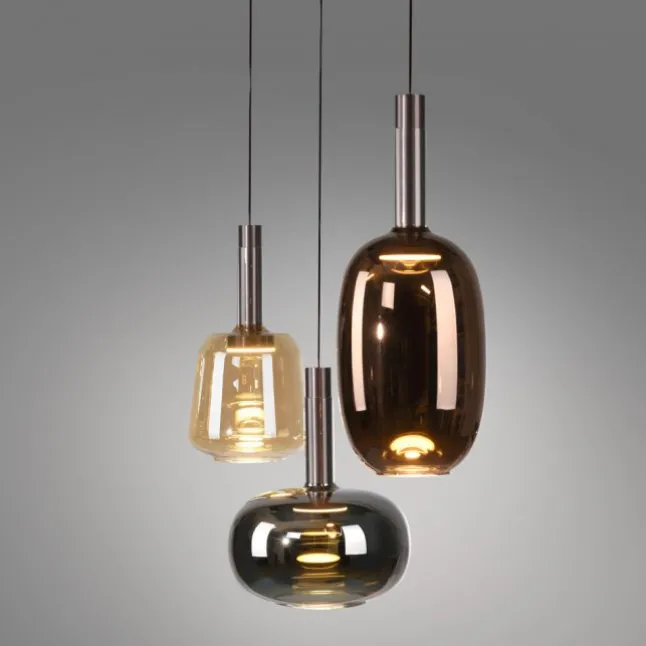 LED Pendelleuchte höhenverstellbar per Lift 3 flammig dimmbar Memoryfunktion