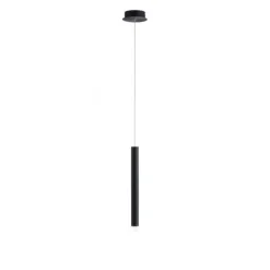 LED Pendelleuchte, höhenverstellbar, 1-flammig, schwarz, Esstisch, rund