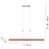 LED-Pendelleuchte, Holzdekor, höhenverstellbar, CCT-Farbmanagement, dimmbar