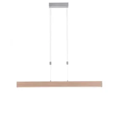 LED-Pendelleuchte, Holzdekor, höhenverstellbar, CCT-Farbmanagement, dimmbar
