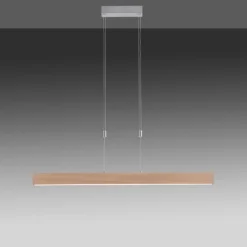 LED-Pendelleuchte, Holzdekor, höhenverstellbar, CCT-Farbmanagement, dimmbar