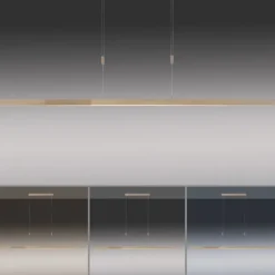 LED Pendelleuchte, Holzdekor-Optik, Lichtfarbensteuerung (CCT), ausziehbar