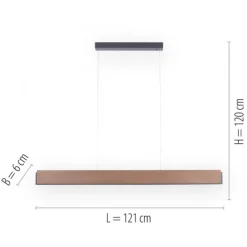 LED-Pendelleuchte, holz, dimmbar, CCT, Fernbedienung, IP20
