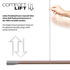 LED Pendelleuchte HOOP Kaffee Farbe dimmbar höhenverstellbar per Lift