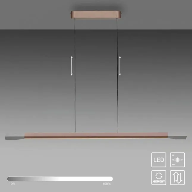 LED Pendelleuchte HOOP Kaffee Farbe dimmbar höhenverstellbar per Lift