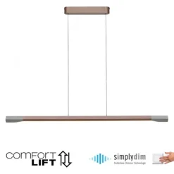 LED Pendelleuchte HOOP Kaffee Farbe dimmbar höhenverstellbar per Lift